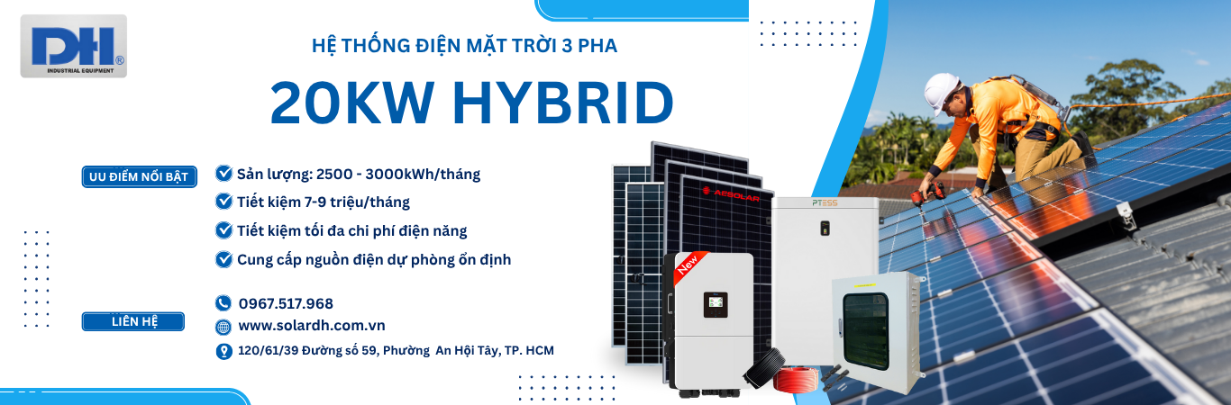 Hệ thống điện mặt trời 20kW Hybrid