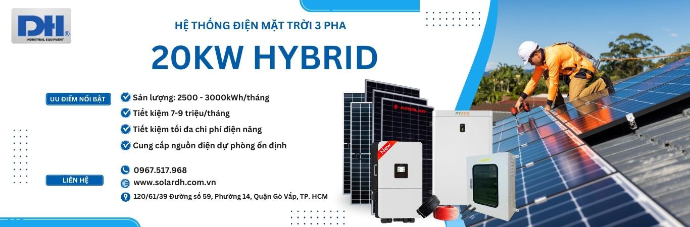 Hệ thống điện mặt trời 20kW Hybrid