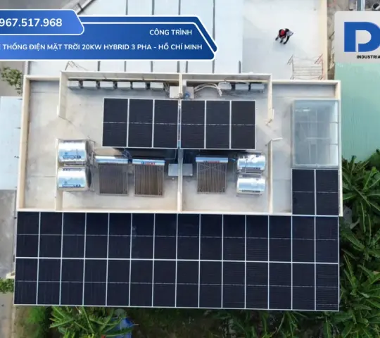 Hệ thống điện mặt trời 20kW Hybrid Hồ Ch&iacute; Minh