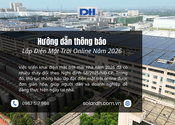 Hướng Dẫn Th&ocirc;ng B&aacute;o Lắp Điện Mặt Trời Online Năm 2026 Mới nhất