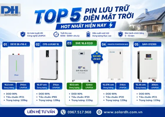 Top 5 Pin Lưu Trữ Điện Mặt Trời Hot Nhất Hiện Nay