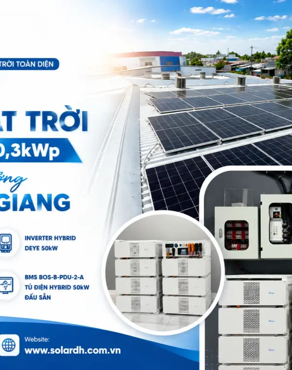 Hệ Thống Điện Mặt Trời 40,3kWp Hybrid Cho Nh&agrave; Xưởng Tại Hậu Giang