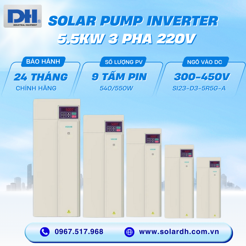 Biến tần bơm nước 5.5kW 3 pha 220V Veichi SI23-D3-5R5G-A