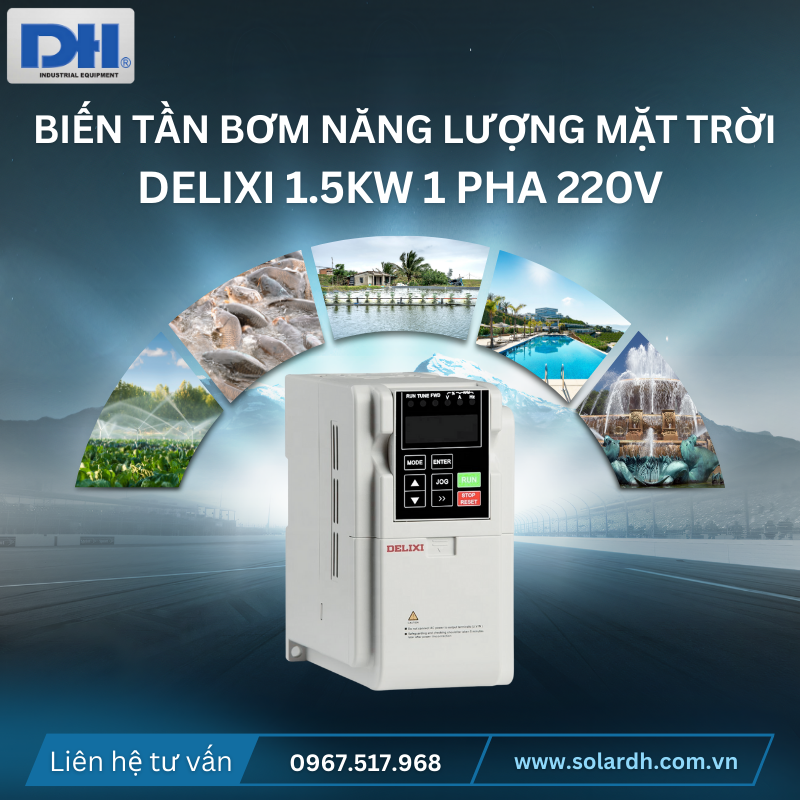 Ứng dụng biến tần bơm năng lượng mặt trời Delixi