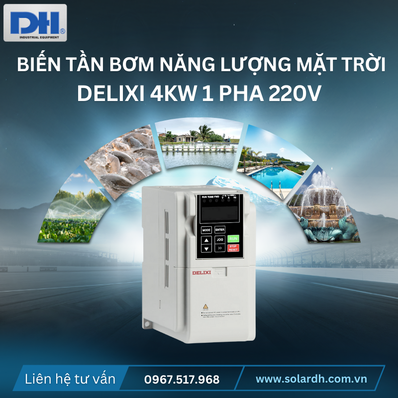 Ứng dụng biến tần bơm năng lượng mặt trời Delixi