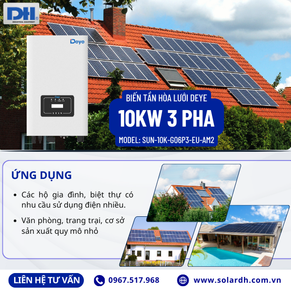 Ứng dụng biến tần Deye SUN-10K-06P3-EU-AM2