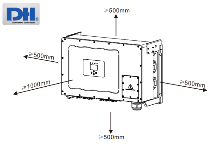 Khoảng cách tối thiểu giữa các biến tần 500mm
