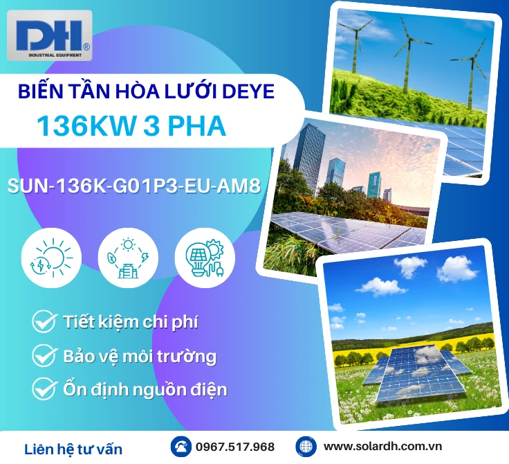 Lợi ích khi dùng biến tần hòa lưới 136kW 3 pha