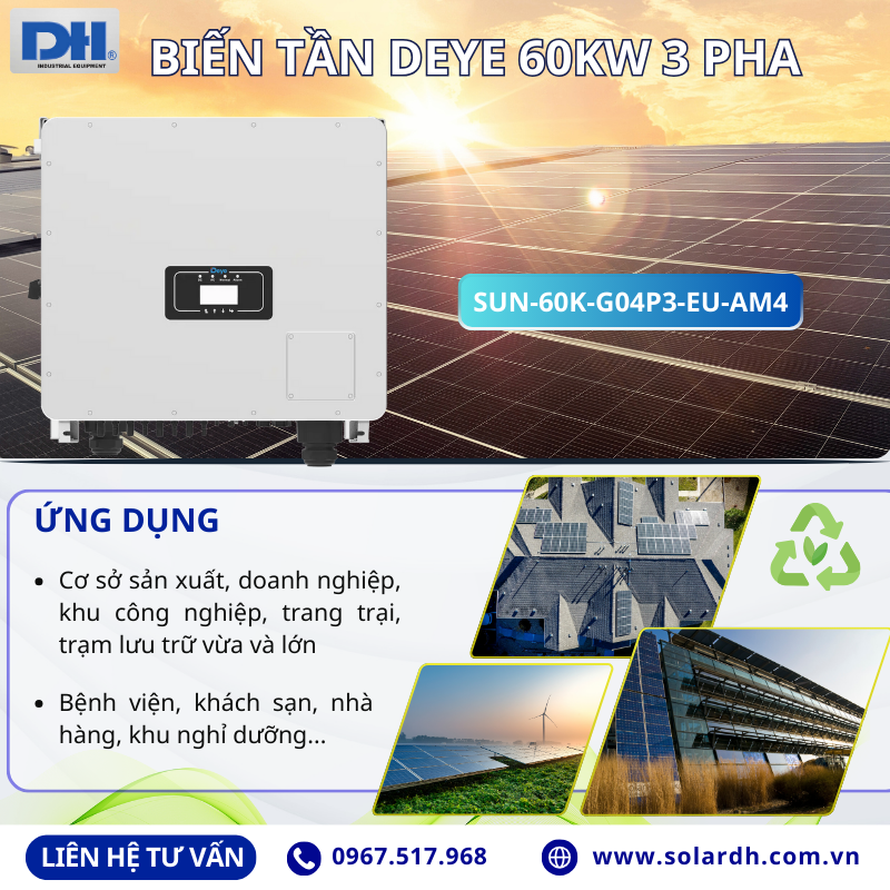 Ứng dụng biến tần Deye 60kW