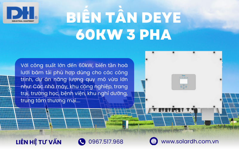 Biến tần Deye 60kW được ứng dụng ở nhiều khu vực