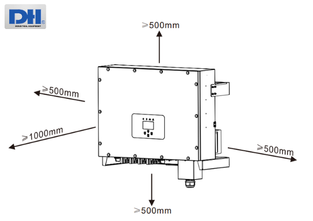 Khoảng cách giữa 2 biến tần cách ít nhất 500mm