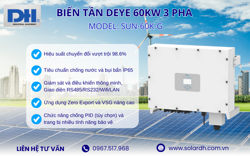 Tính năng nổi bật của Inverter Deye 60kW