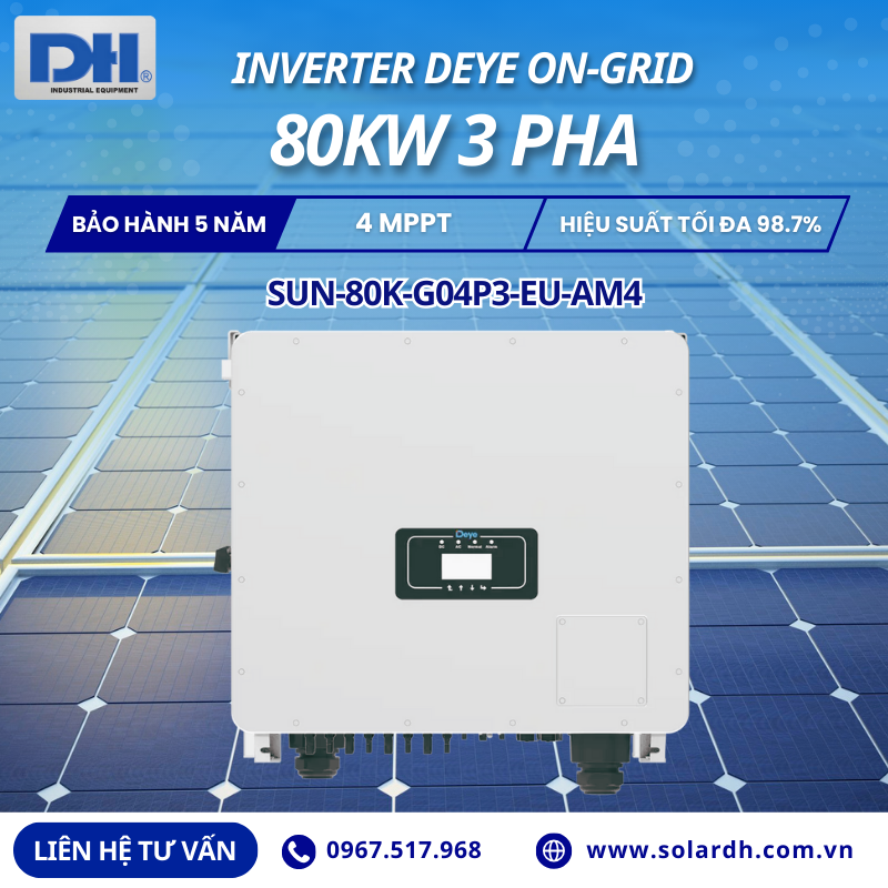 Biến tần Deye 80kW 3 pha SUN-80K-G04P3-EU-AM4