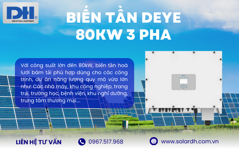 Ứng dụng của biến tần hòa lưới bám tải 80kW 3 pha