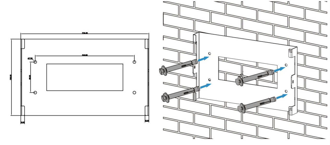 Xác định vị trí bu-lông trên giá đỡ và tường