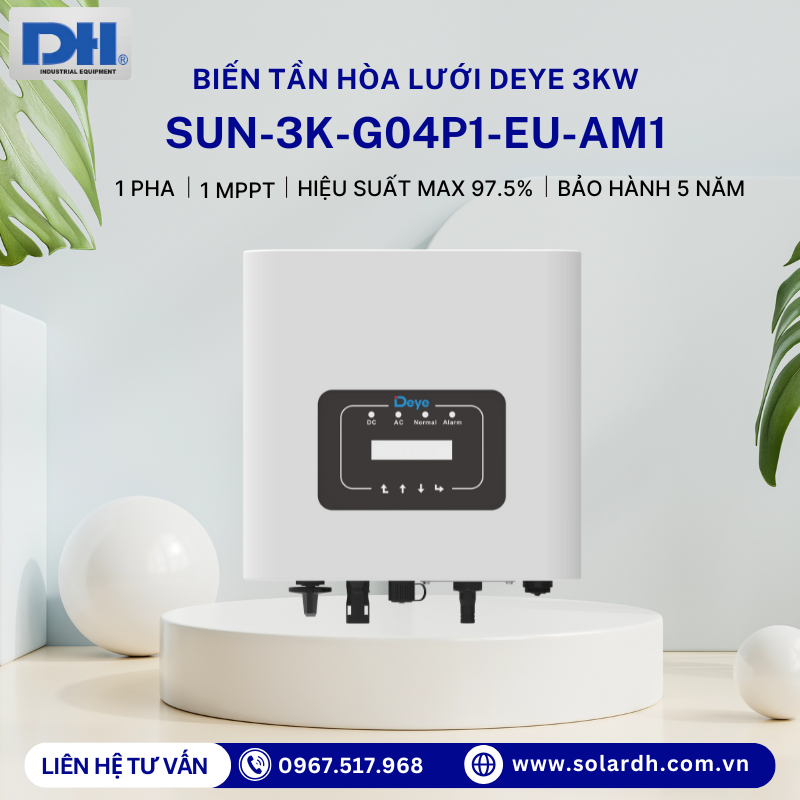Biến tần hòa lưới Deye 3kW 1 pha SUN-3K-G04P1-EU-AM1