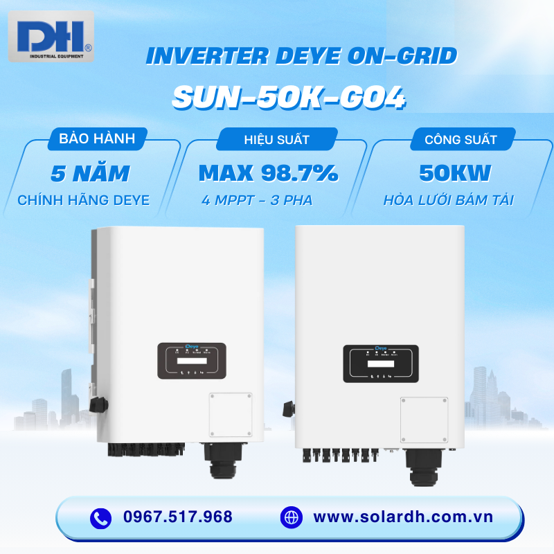 Biến tần hòa lưới Deye 50kW 3 pha SUN-50K-G04