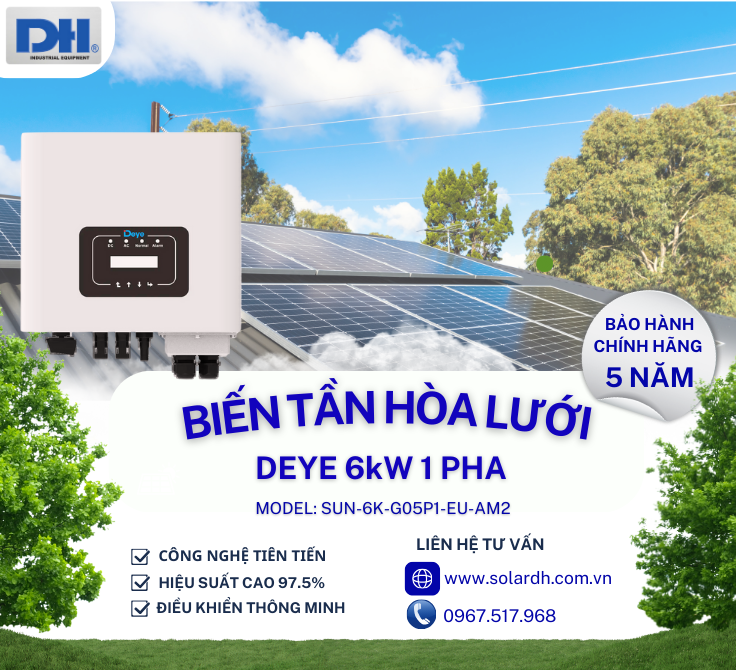 Biến tần hòa lưới Deye 6kW 1 pha