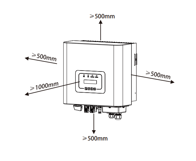 Khoảng cách giữa 2 biến tần > 500mm