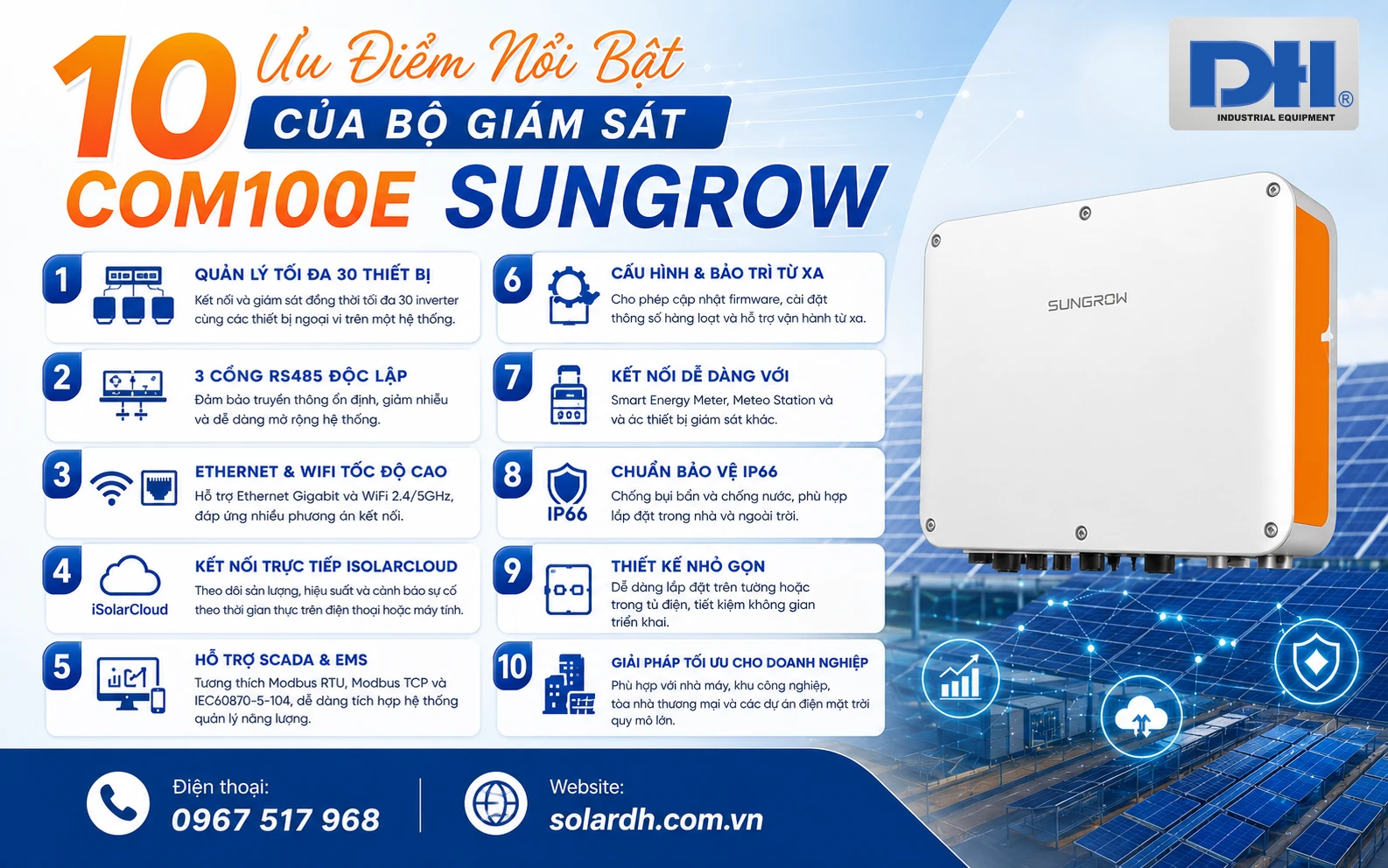 Ưu điểm nổi bật bộ giám sát COM100E Sungrow