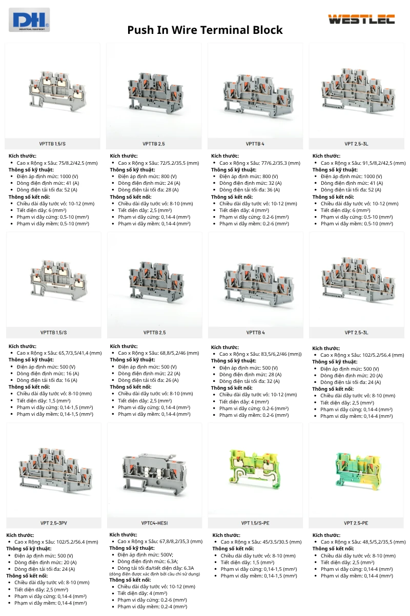Cầu đấu Push-in Westlec