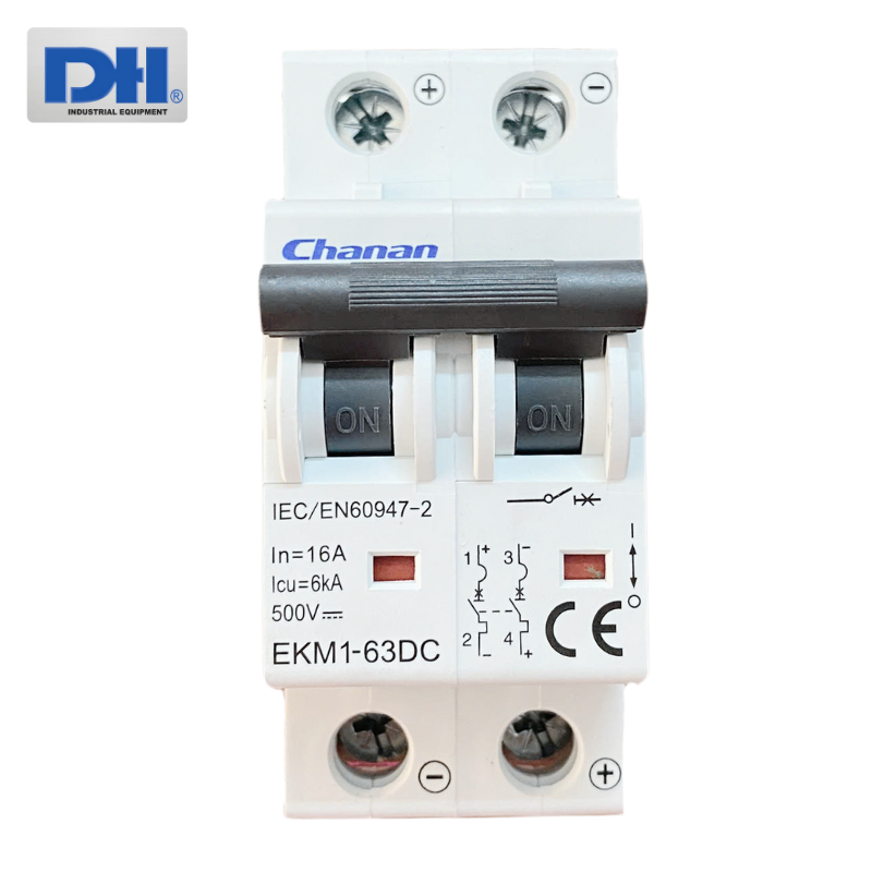 Thiết bị đóng cắt mạch điện Chanan MCB DC 2P 16A EKM1-63DC