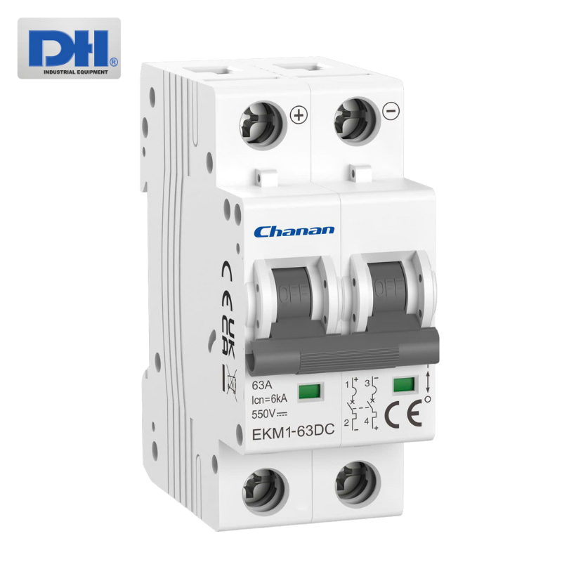Thiết bị đóng cắt mạch điện Chanan MCB DC 2P 63A EKM1-63DC