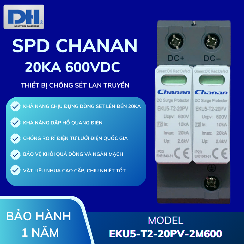 Tính năng nổi bật của SPD Chanan DC 20kA 600V