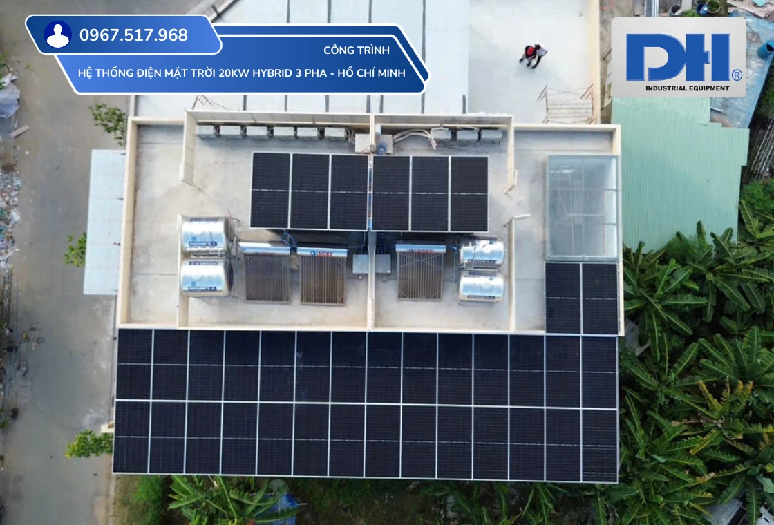 Hệ thống điện mặt trời 20kW Hybrid Hồ Chí Minh