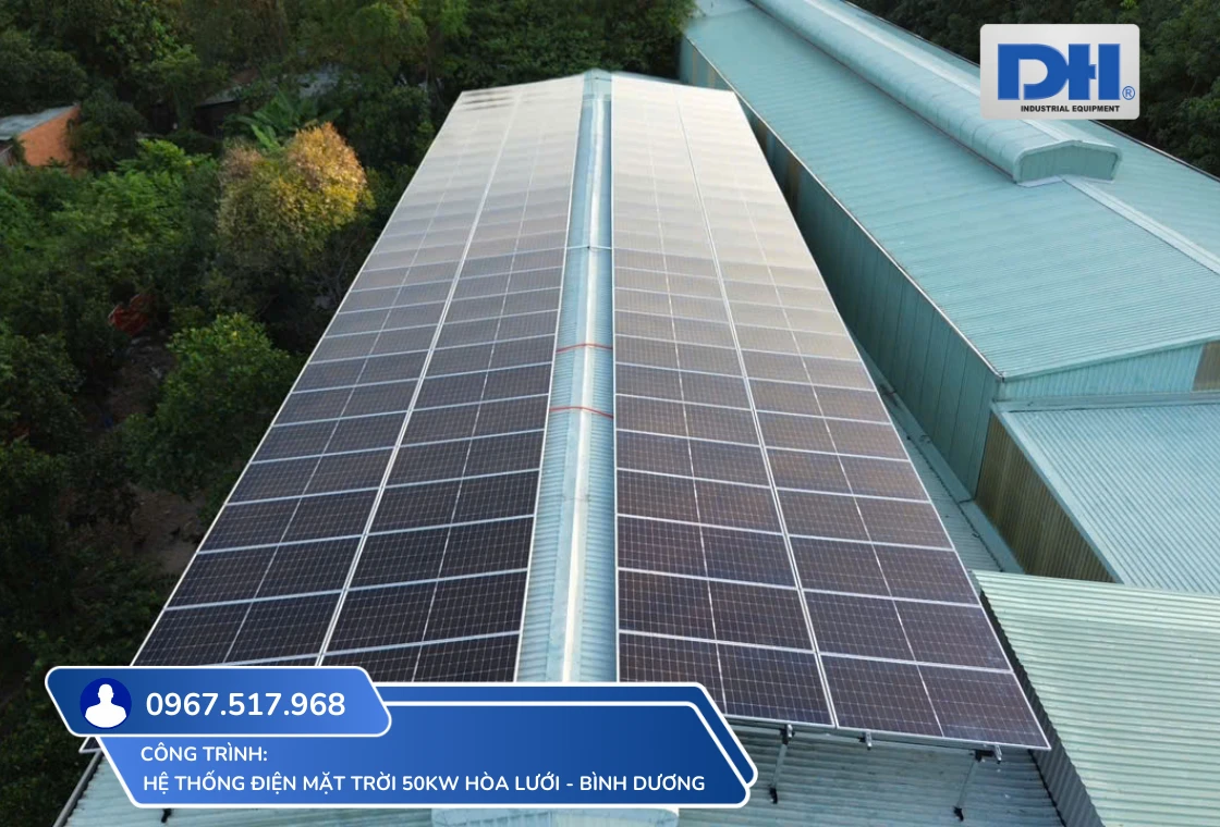 Hệ thống điện mặt trời 50kW hòa lưới Bình Dương