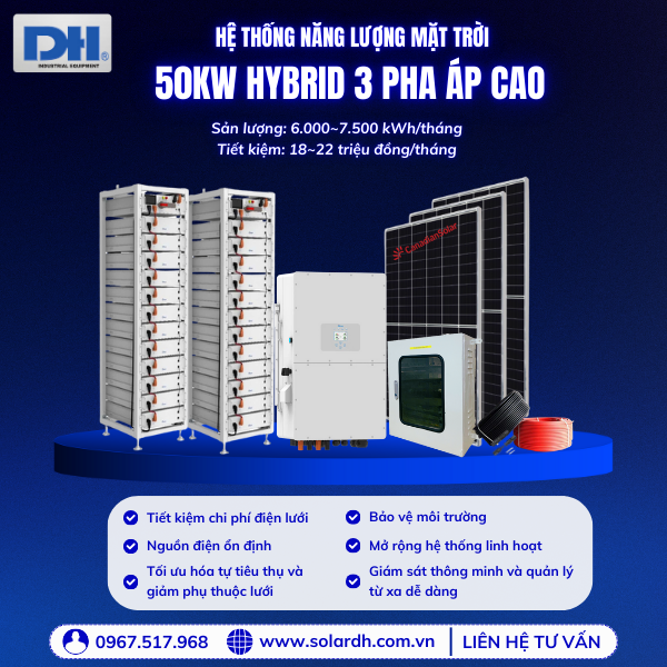 Lợi ích của hệ năng lượng mặt trời 50kW Hybrid