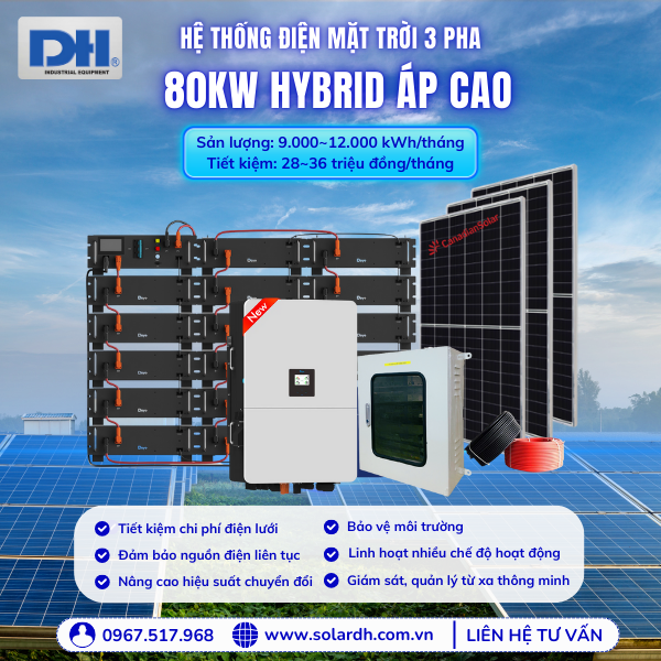 Lợi ích Hệ năng lượng mặt trời 80kW Hybrid áp cao
