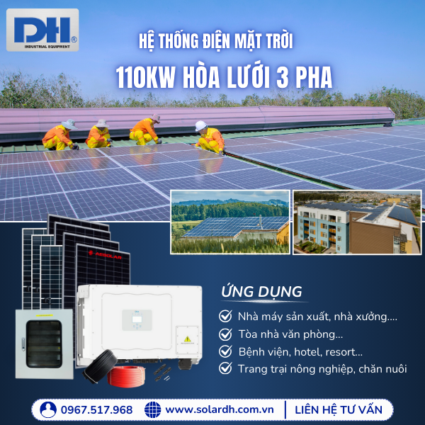 Ứng dụng của hệ thống điện mặt trời 110kW hòa lưới