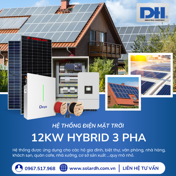 Ứng dụng của hệ thống điện mặt trời 12kW Hybrid