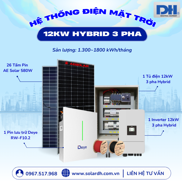 Lợi ích của hệ thống điện năng lượng mặt trời 12kW 3 pha