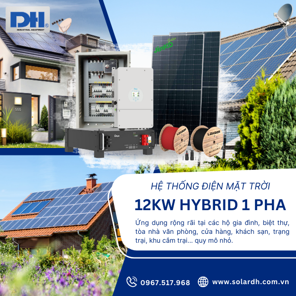 Ứng dụng của hệ thống Hybrid 12kW 1 pha