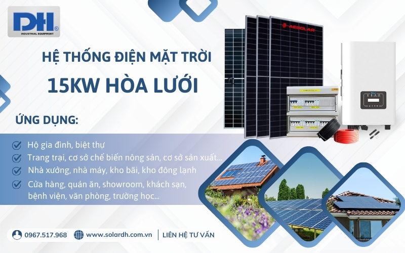 Ứng dụng hệ thống năng lượng 15kW hòa lưới