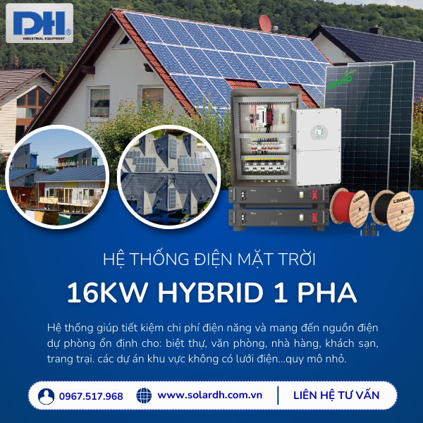 Ứng dụng của hệ thống điện mặt trời 16kW 1 pha