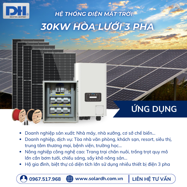 Ứng dụng hệ thống điện mặt trời 30kW