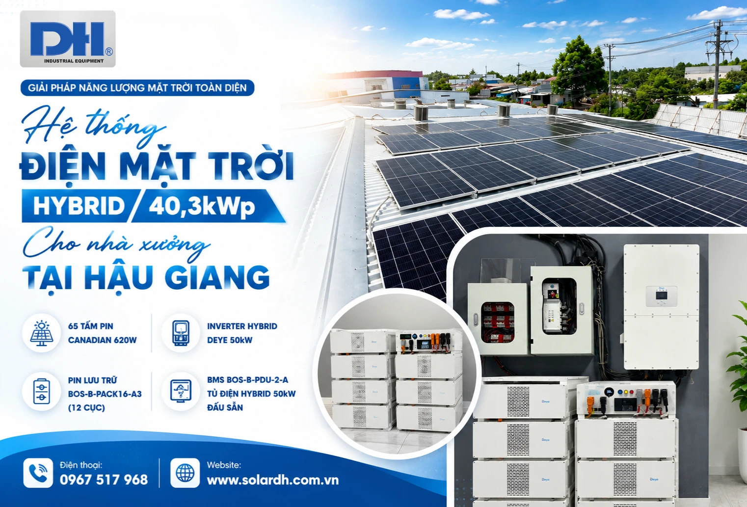 Hệ thống điện mặt trời 40,3kWp Hậu Giang