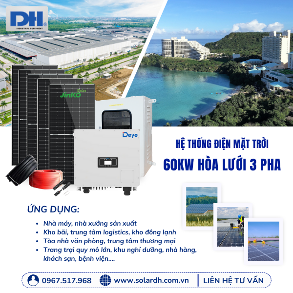 Ứng dụng của hệ thống điện mặt trời 60kW