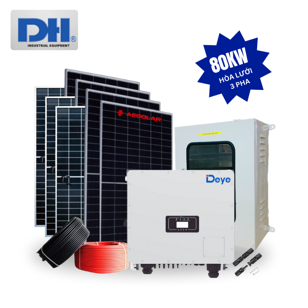 Hệ thống điện mặt trời 80kW hòa lưới 3 pha