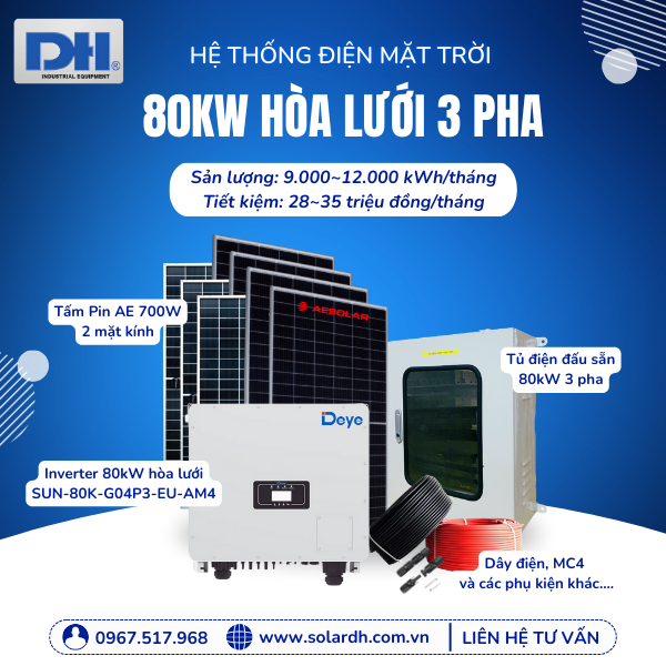 Lợi ích của hệ thống điện hòa lưới 80kW