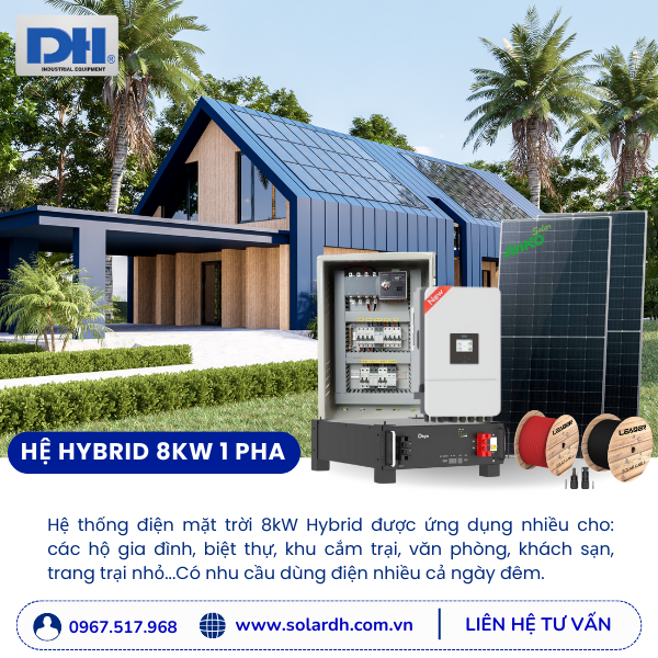 Ứng dụng của hệ thống điện mặt trời 8kW Hybrid