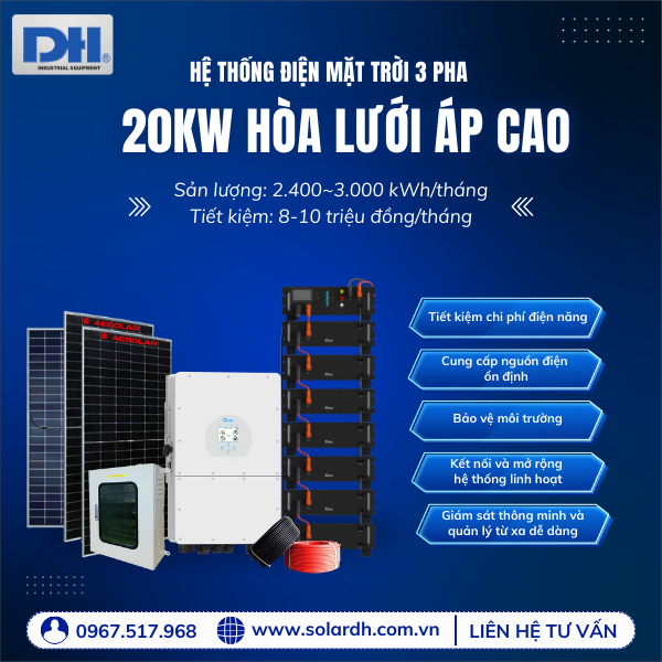 Lợi ích hệ thống 20kW Hybrid 3 pha áp cao