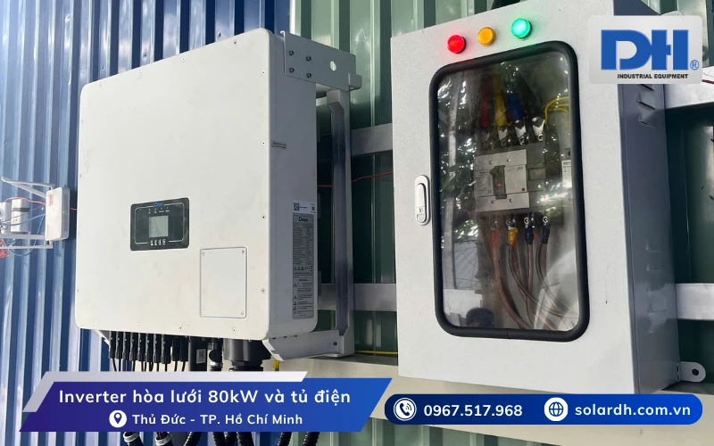 Inverter hòa lưới 80kW Deye và tủ điện