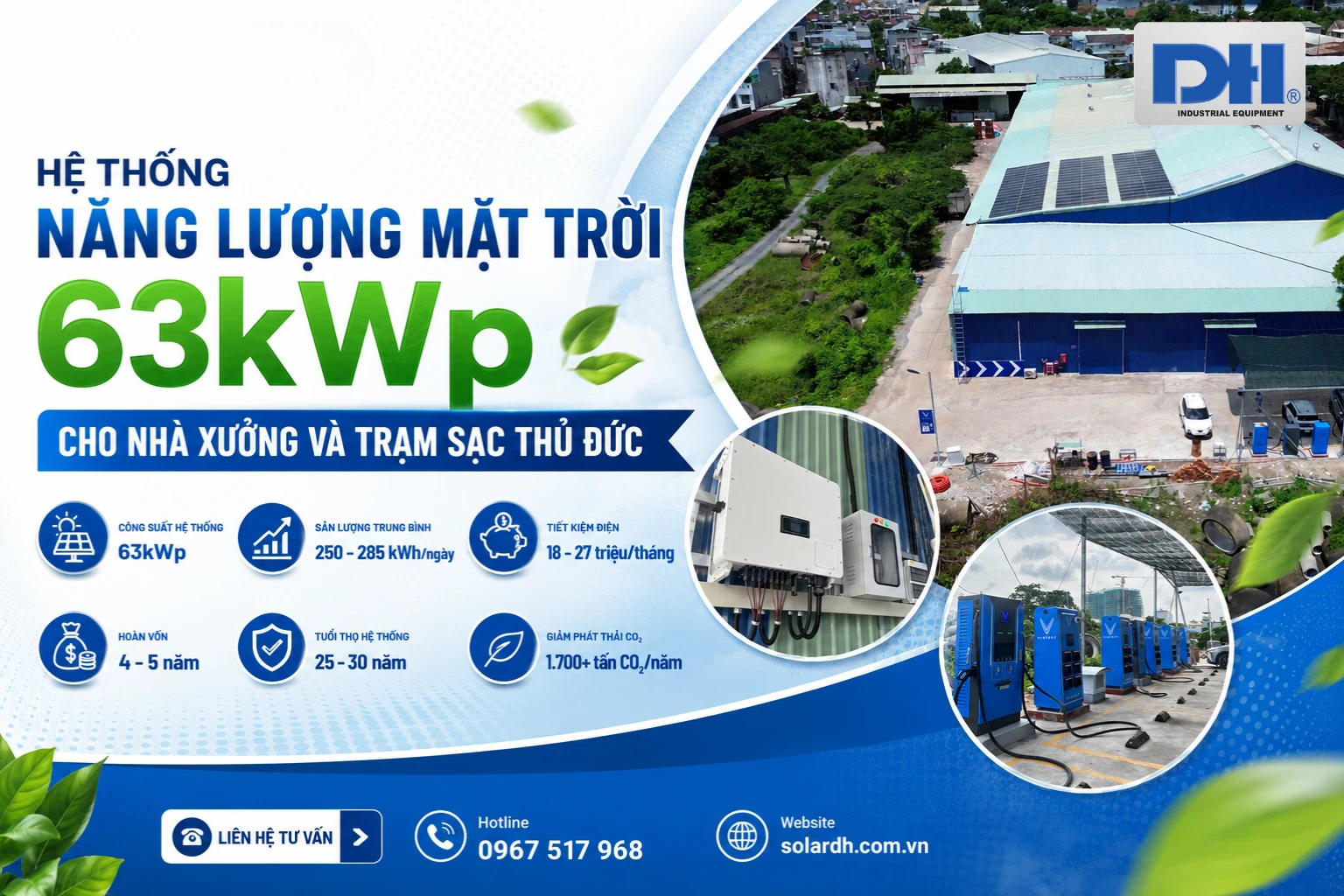 Hệ thống năng lượng mặt trời 63kWp