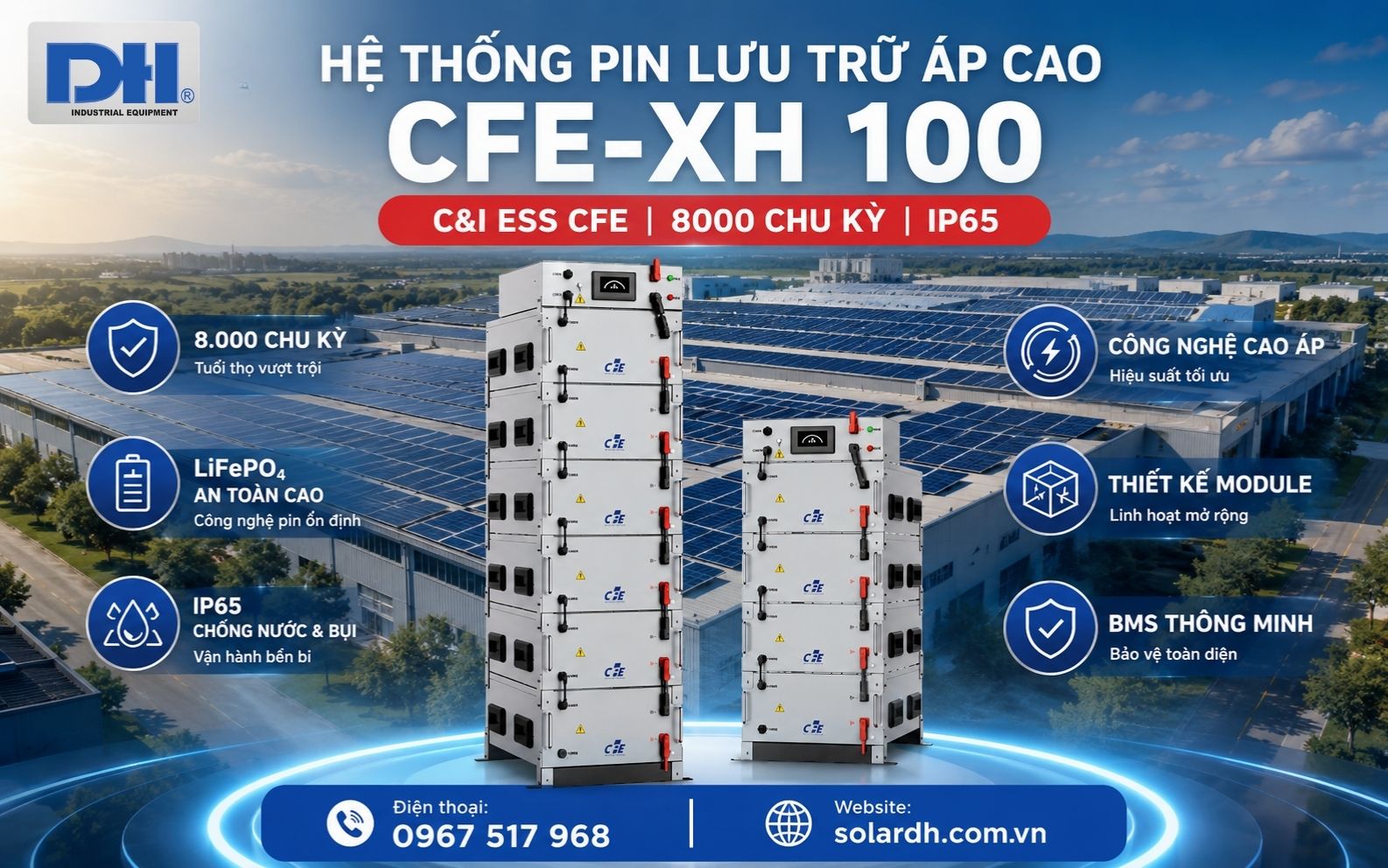 Hệ thống Pin lưu trữ áp cao CFE-XH 100