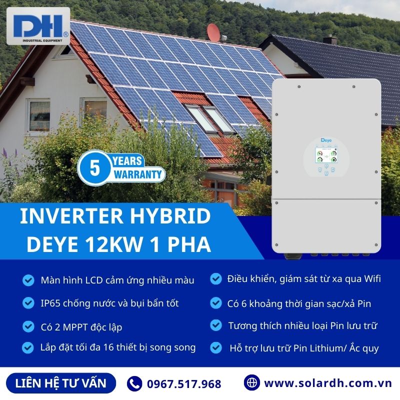 Các đặc điểm nổi bật của Deye Hybrid 12kW 1 pha