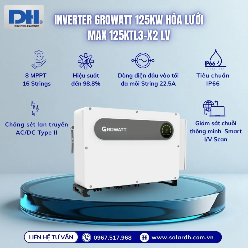 Tính năng nổi bật Inverter hòa lưới 125kW Growatt